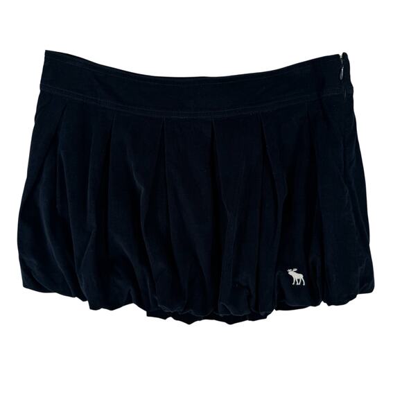 Abercrombie & Fitch Mini Bubble Skirt Womens Sz 8 Navy Micro Corduroy Y2K 90s - Picture 1 of 9